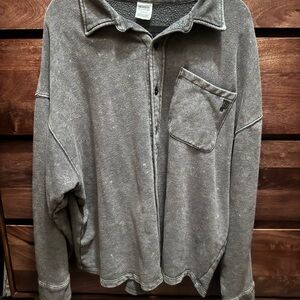 Victoria's Secret/ PINK Charcoal Womens Button Down